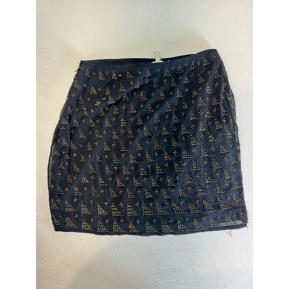 Joie Black Gold Beaded Silk Mini Skirt XS Night Out Party NYE - Picture 2 of 9